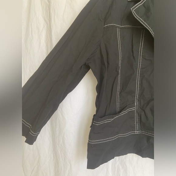 CHICO'S Women's Lightweight Jacket Black Button Front Size 2 / Medium - Picture 4 of 10